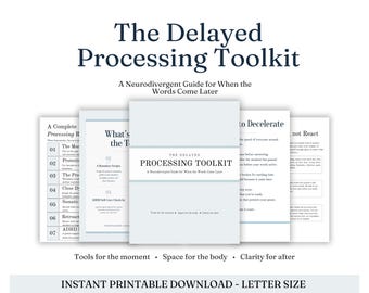 Kit di strumenti per la gestione del ritardo di elaborazione nelle persone con ADHD, script per la definizione dei confini neurodivergenti, cura somatica di sé (modello Canvas in PDF)