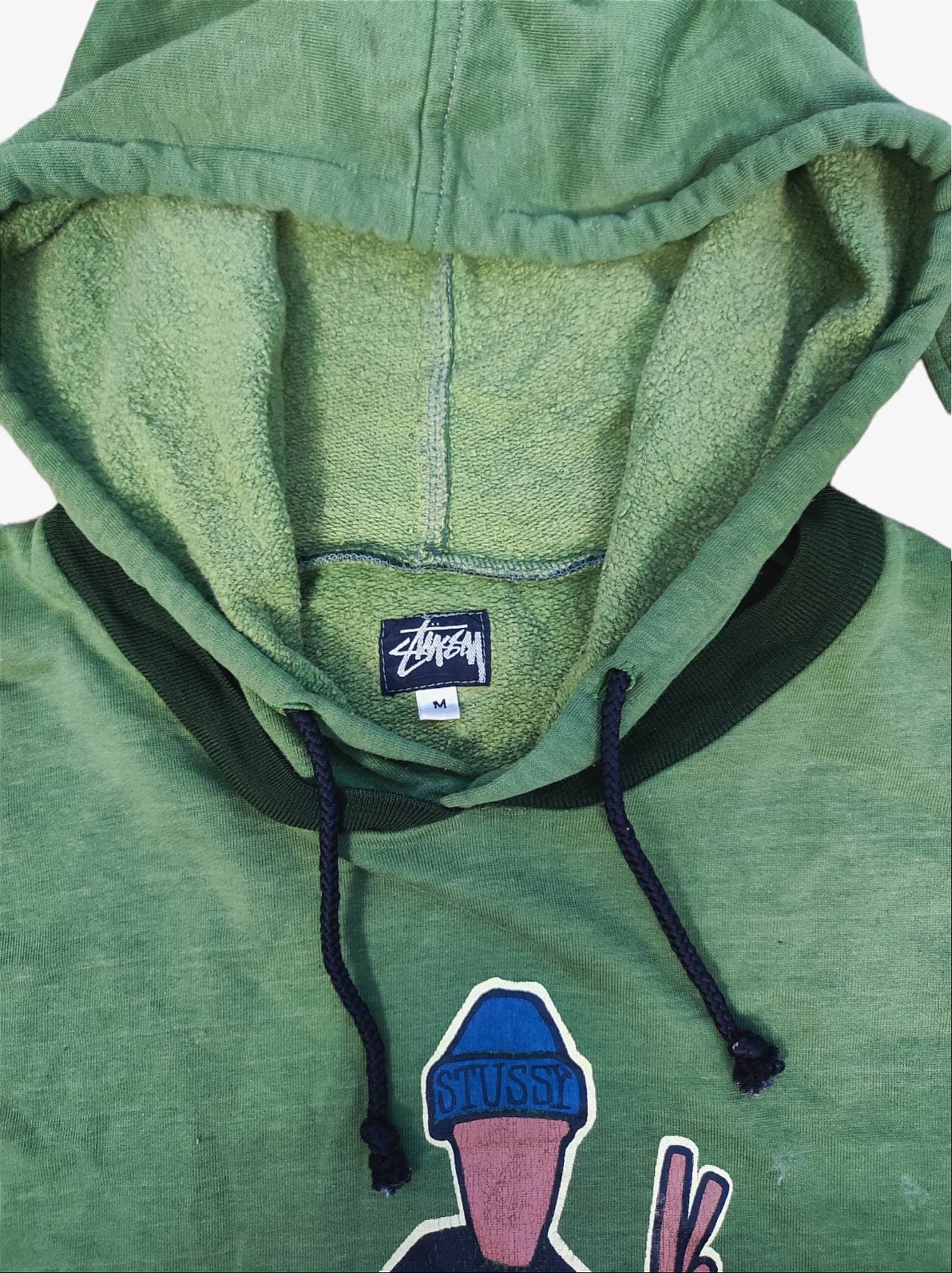 Vintage Stussy 80s Stussy Peace and Prosperity Hoodie Green Rare