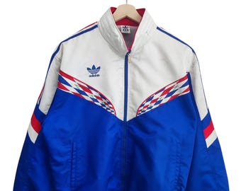 Vintage France Templates 1990s FFF World Cup Football Authentic Adidas Jacket Large Adidas Trefoil Retro Jacket France football soccer team
