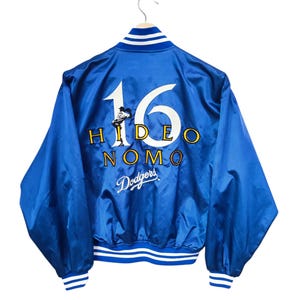 Vintage 1990 Hideo Nomo #16 Satin jacket Dodgers MLB Los Angeles Baseball Los Angeles Dodgers Nomo USA Baseball Jacket Dodgers embroidered