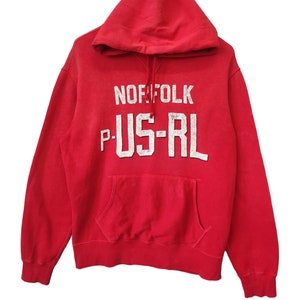 Vintage Polo US-RL NORFOLK Polo Ralph Lauren Hoodie Red Vintage Polo Casual Street wear Ralph Lauren size Large