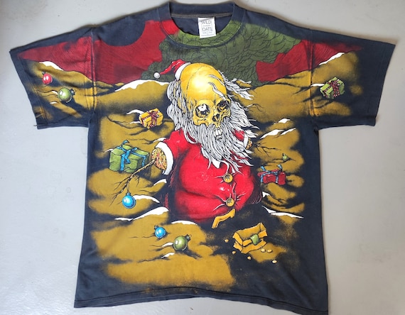 Vintage 1993 Sanda Kuwait Pushead Aop All Over Print T Shirt