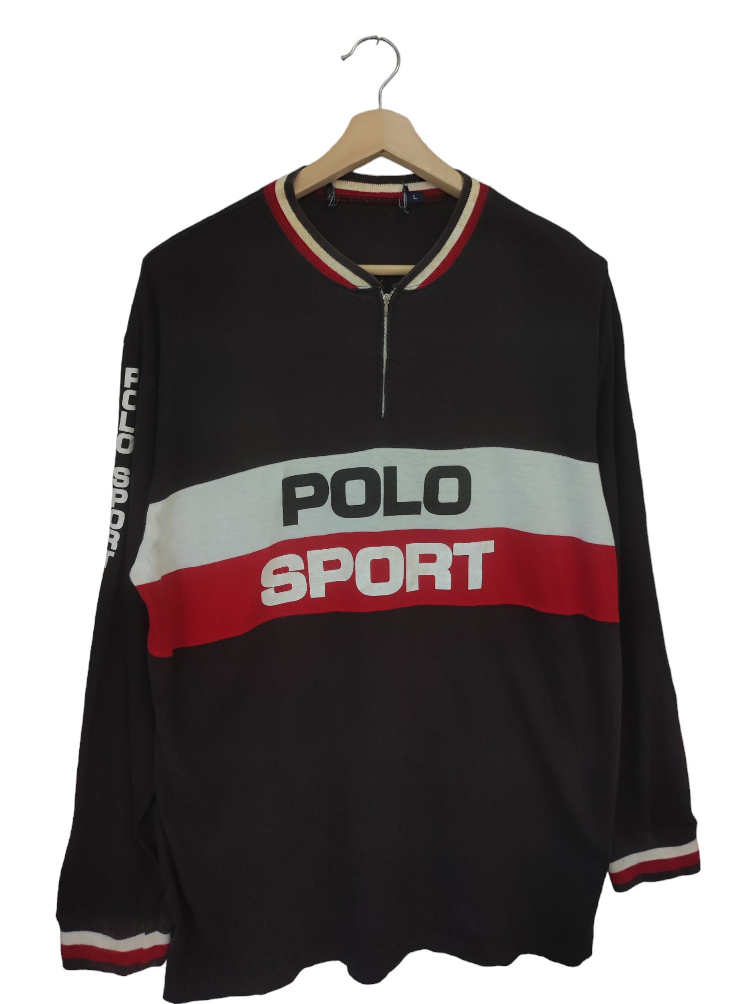 Vintage PRL Polo Sport Polo Ralph Lauren Cycling Jersey Cotton 