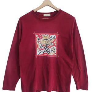 Vintage Keith Haring Pop Shop Thor Thunder Keith Haring vintage haring pop art scene graphic red  LS size Medium Keith haring art work