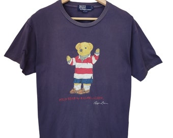 Vintage 90s Polo Bear by Ralph Lauren Spell Out T-shirt White