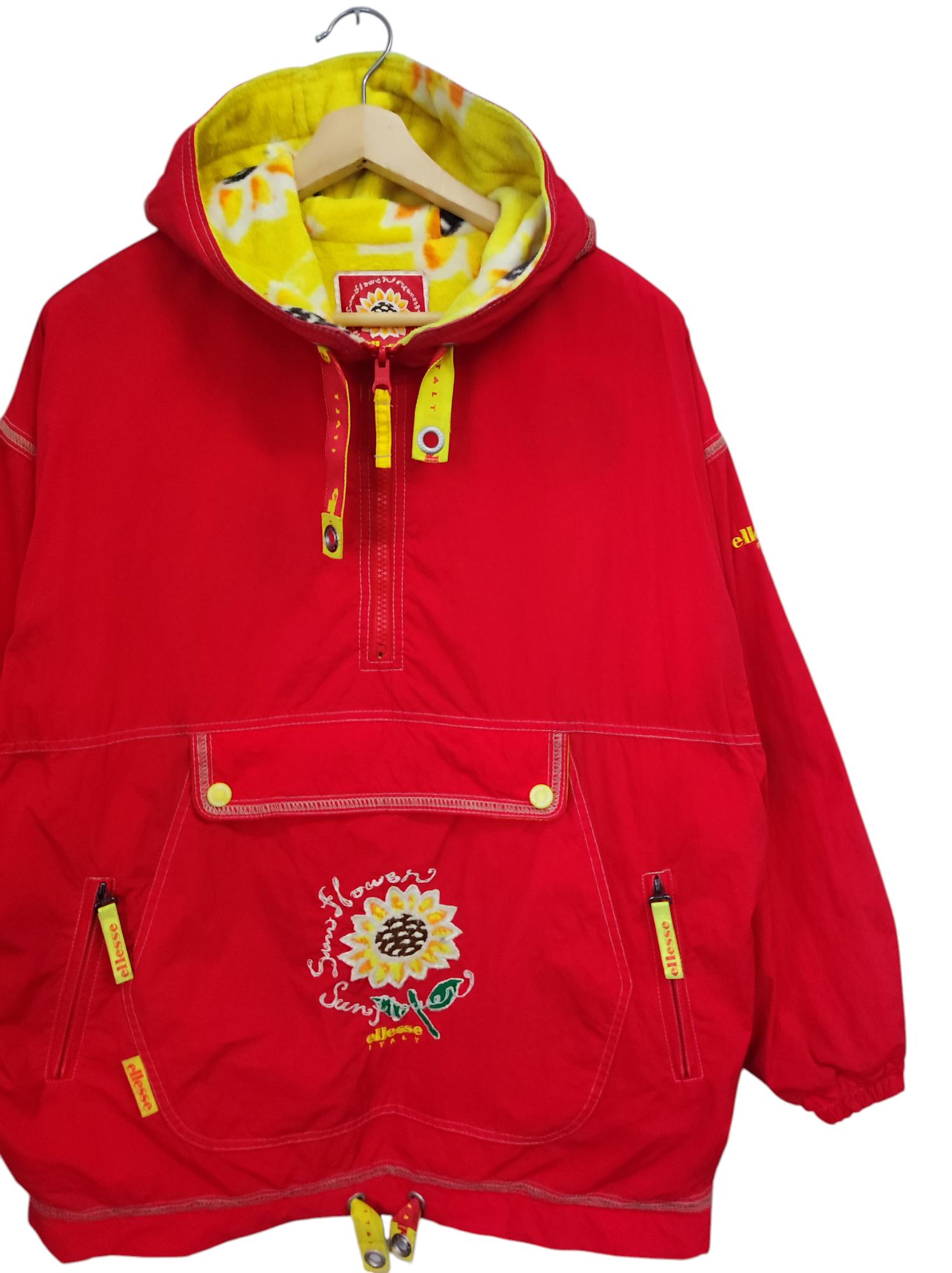 90s Ellesse Made by Goldwin Sunflower Project Snow Winter Red