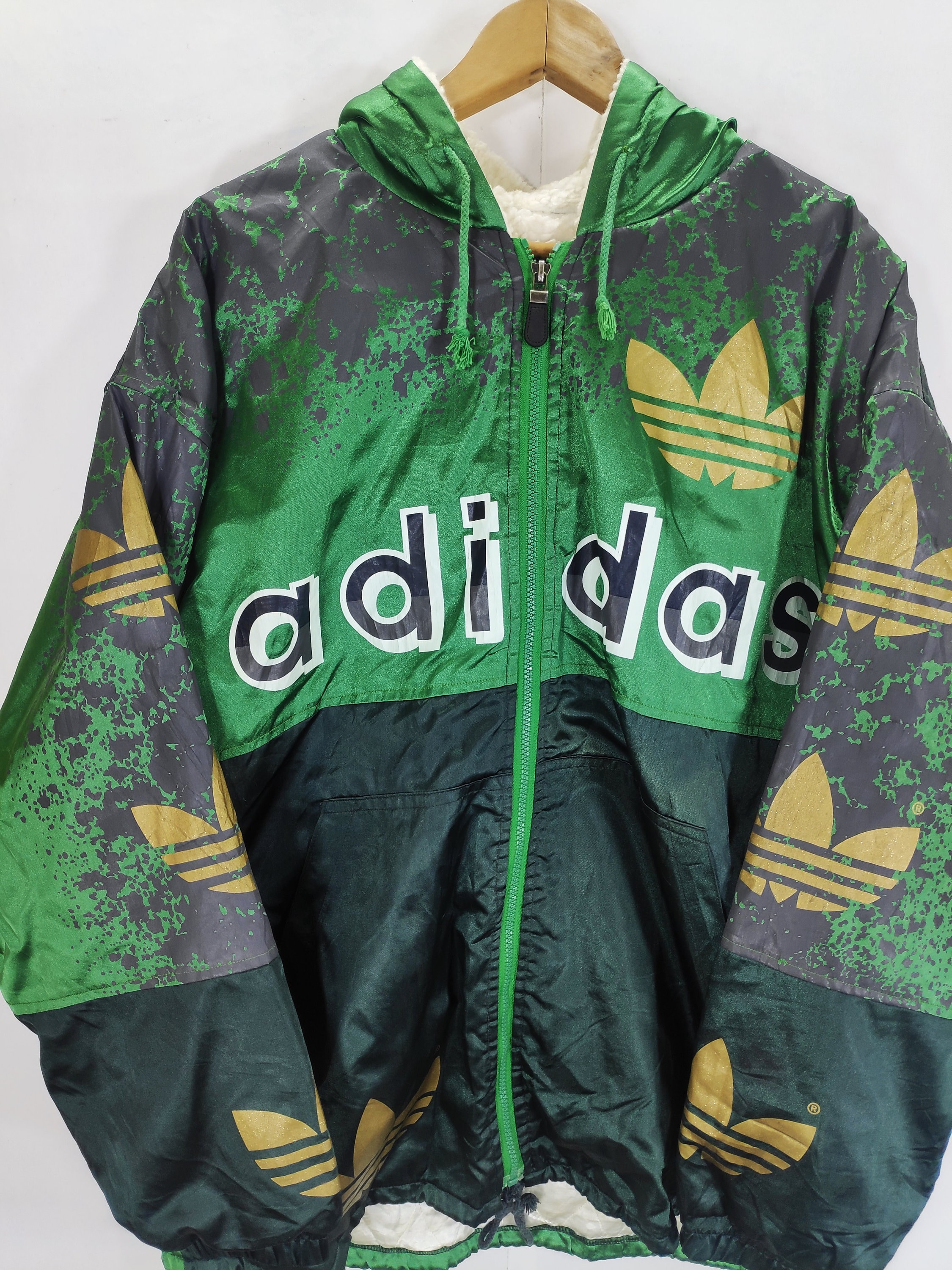 Veste Adidas Toile 90'S Nylon Polyamide Vintage rouge marine