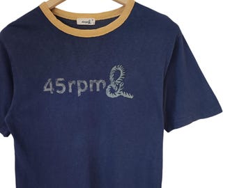 Vintage Japan 45rpm Studio Co Ltd 45rpm Japan Tee Shirts Ringer 45