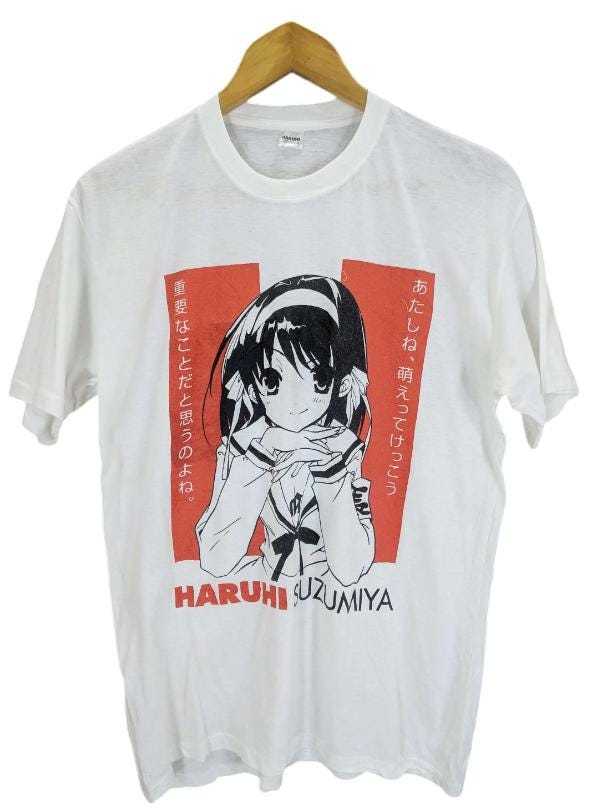 Vintage 90s Japanese Haruhi Suzumiya Official T Shirt Size