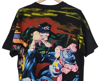 Vintage 1997 Conart Graffiti Pop Artist T- Shirt Conart Pop Art 