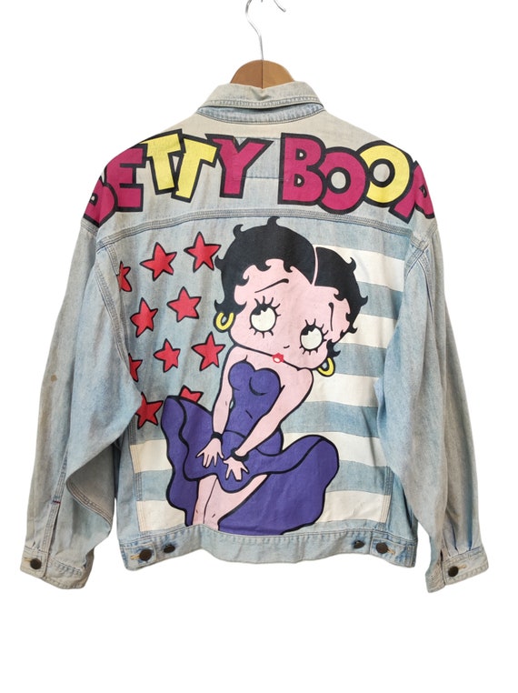 Vintage Betty Boop Over Print Betty Boop Denime Jacket KFS
