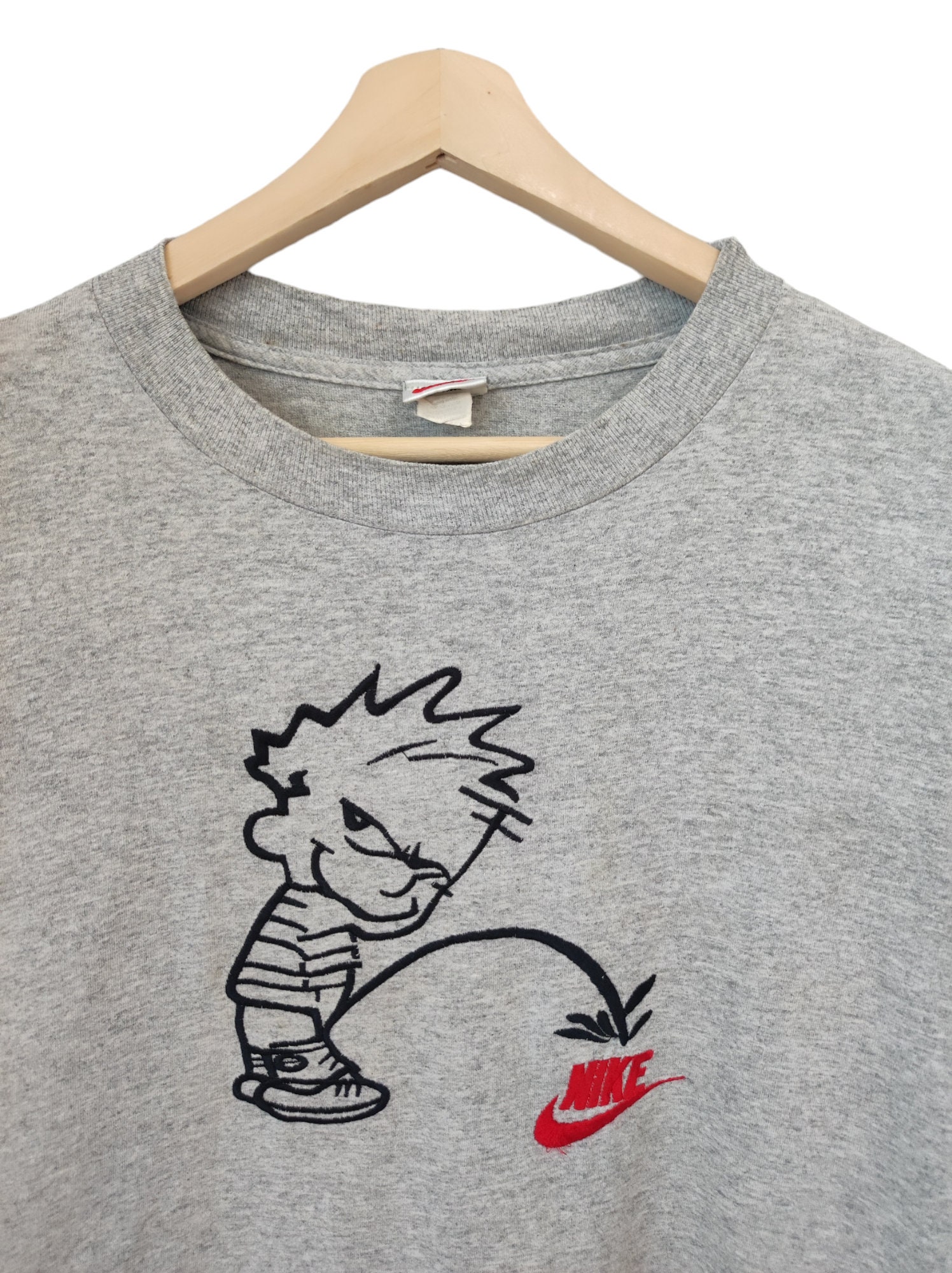 Vintage 90s Nike Calvin and Hobbes Piss T Shirts Nike 90s Street 