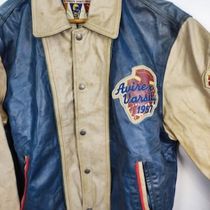 Vintage Avirex Varsity Sioux Falls NFL Läderjacka NFL Avirex Fotboll NFL Tillverkad i USA bild 4