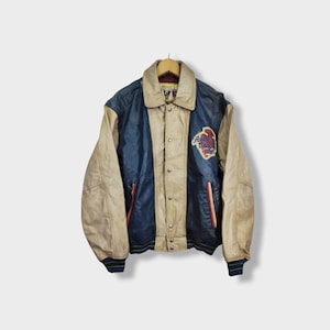 Vintage Avirex Varsity Sioux Falls NFL Läderjacka NFL Avirex Fotboll NFL Tillverkad i USA bild 3