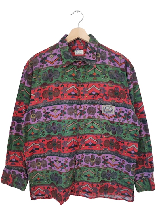 Vintage 90s CP Company Button Down CP Company Navajo Shirt Denime cp company Italian original design Button down Oxford Large size