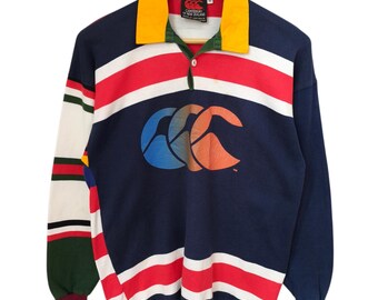 Vintage 90s Canterbury Jersey Rugby Retro Polo Rugby Long Sleeves