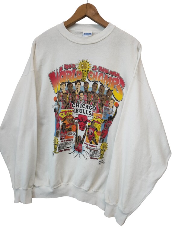 Vintage Chicago Bulls Salem Sportswear 1993 3 Times NBA