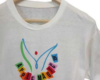 Vintage 1995 Apple Magic T Shirt Apple Think First Pop Art