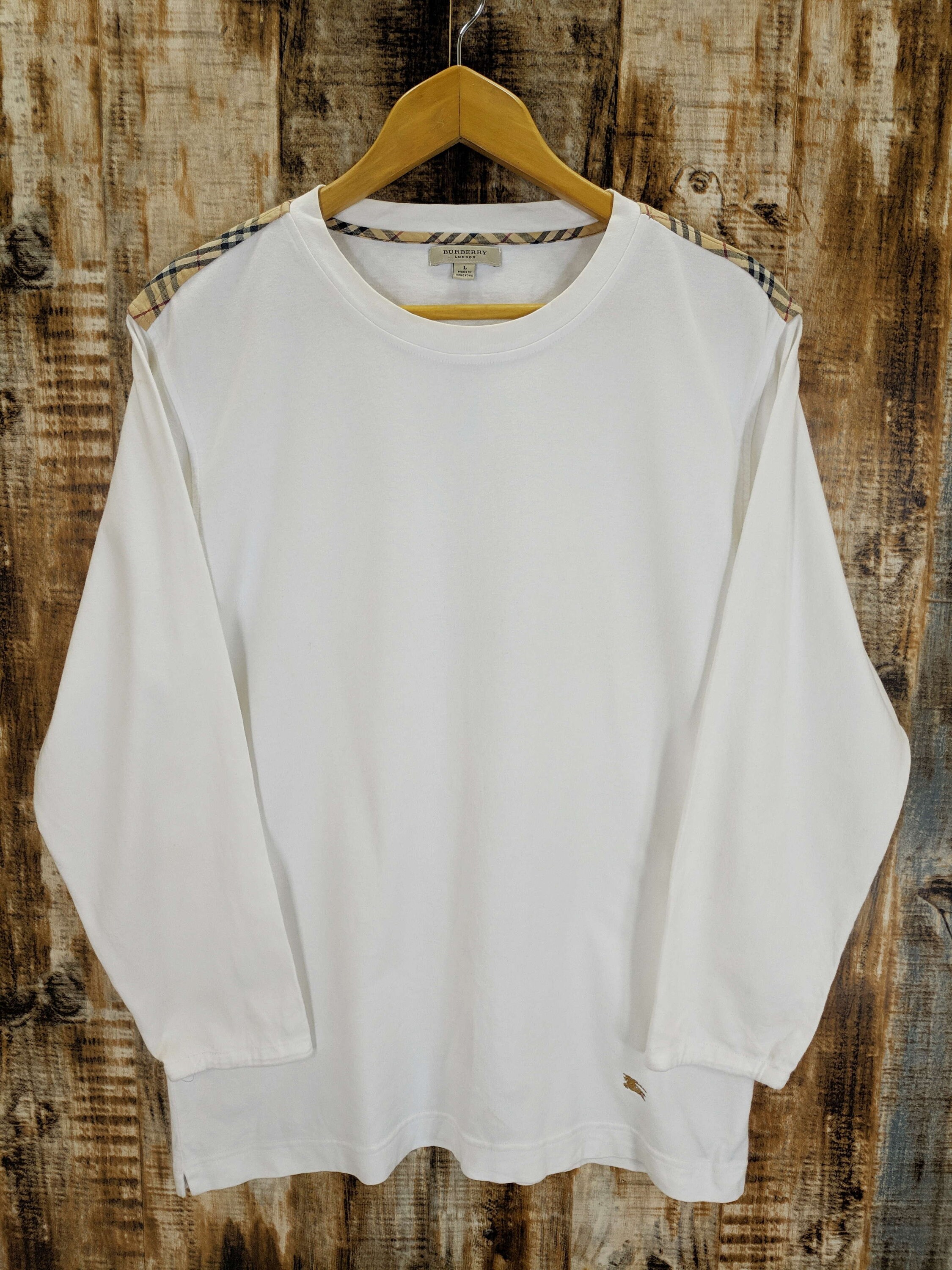 90s Burberrys of London Nova Check L/S Burberry Spell Out