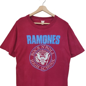 Vintage 90s Ramones Rock N&#39; Roll High School punk band tour concert t shirt Punk Ramones Concert Tour Vintage T Shirt sz Large