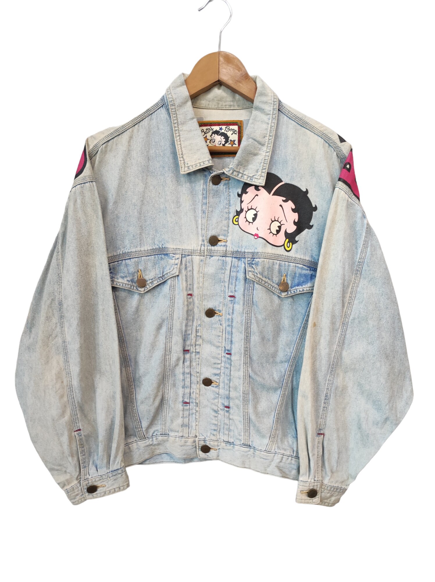 Vintage Betty Boop Over Print Betty Boop Denime Jacket KFS