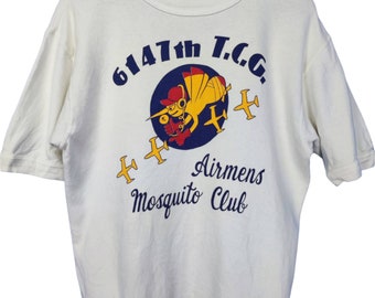 Vintage Buzz Rickson Airmen's Mosquito Club 6147 th T.C.G by Toyo Enterprise Sweatshirt Short Sleeves size Medium made in Japan