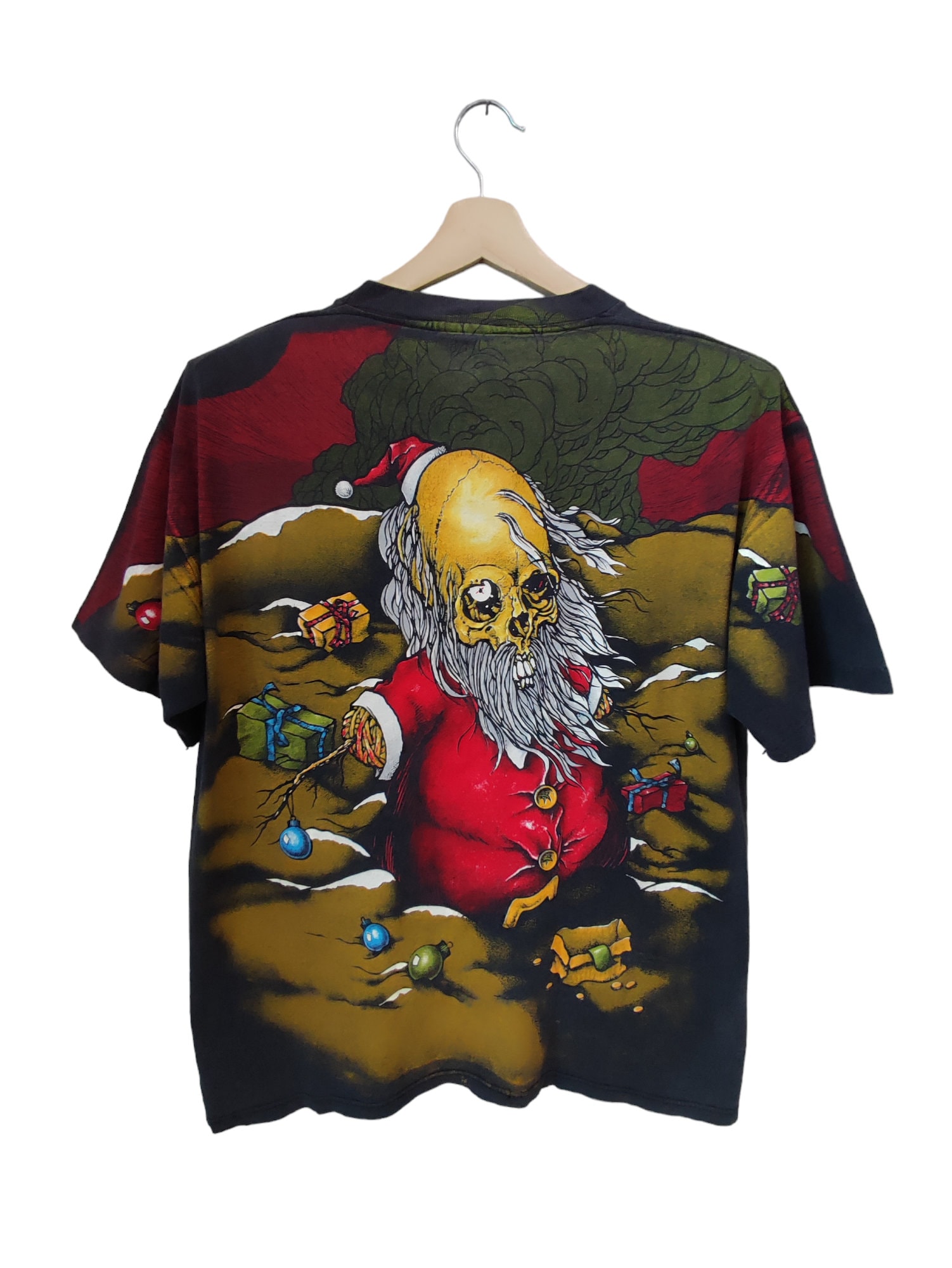 Vintage 1993 Sanda Kuwait Pushead Aop All Over Print T Shirt