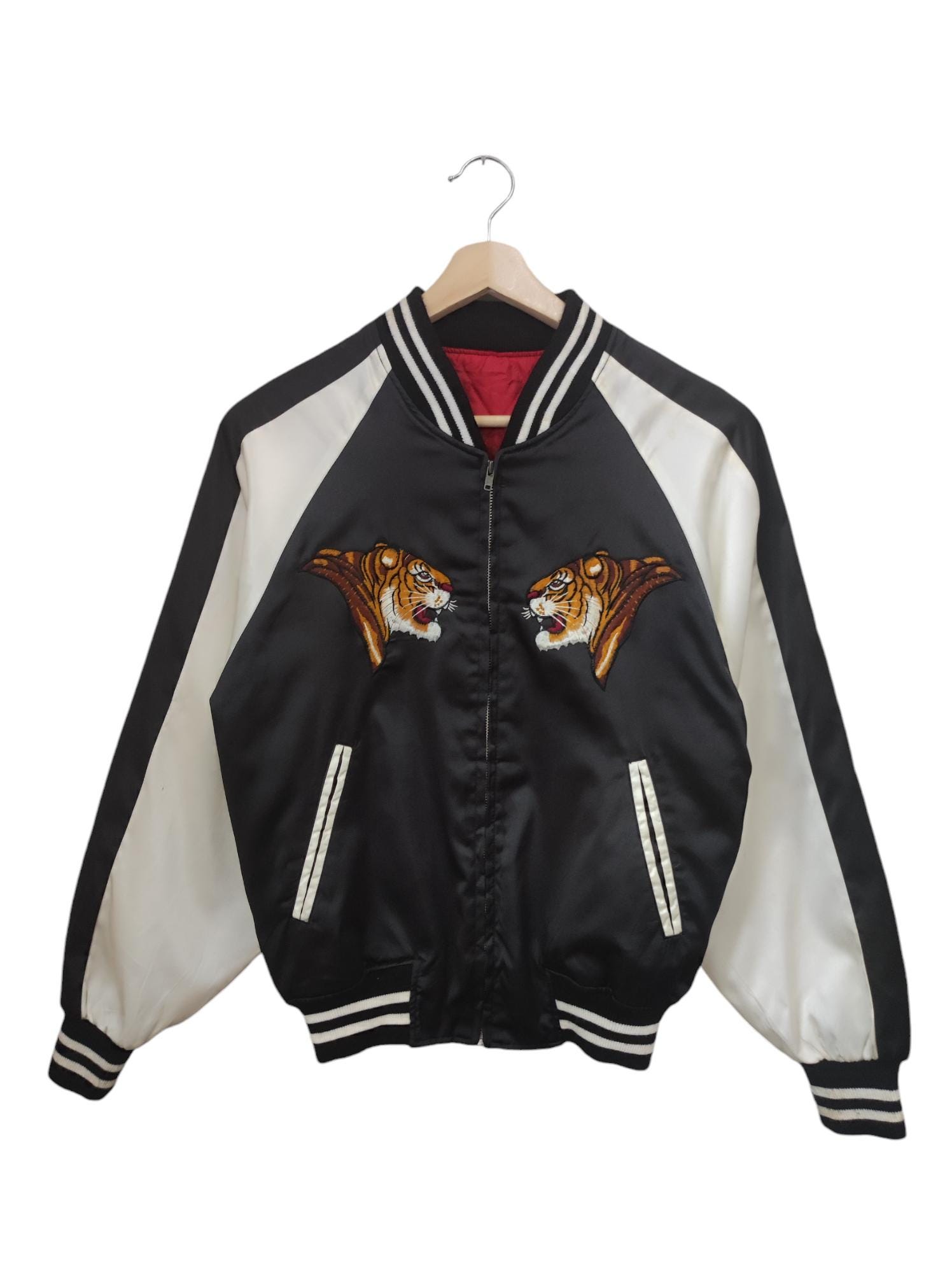 Vintage 1990s Souvenir Jacket Sukajan Tiger Roar Yokosuka Bamboo
