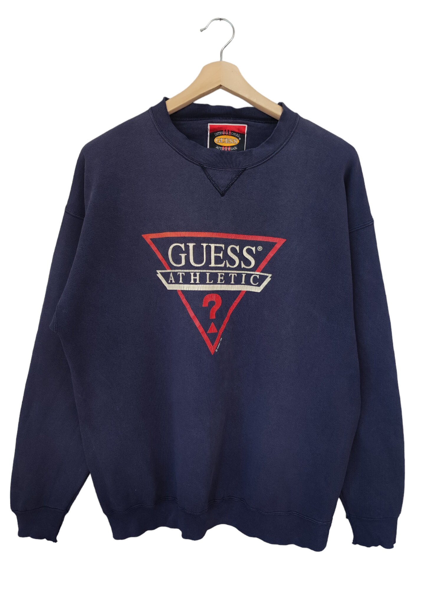 Vintage 1997 Guess Athletic Heavily Distressed Embroidered 