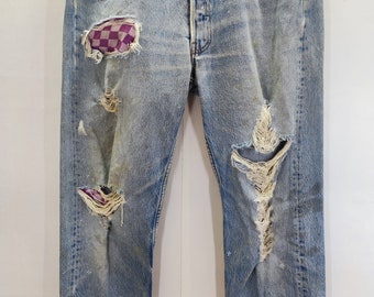 Patched Levis 501 - Etsy