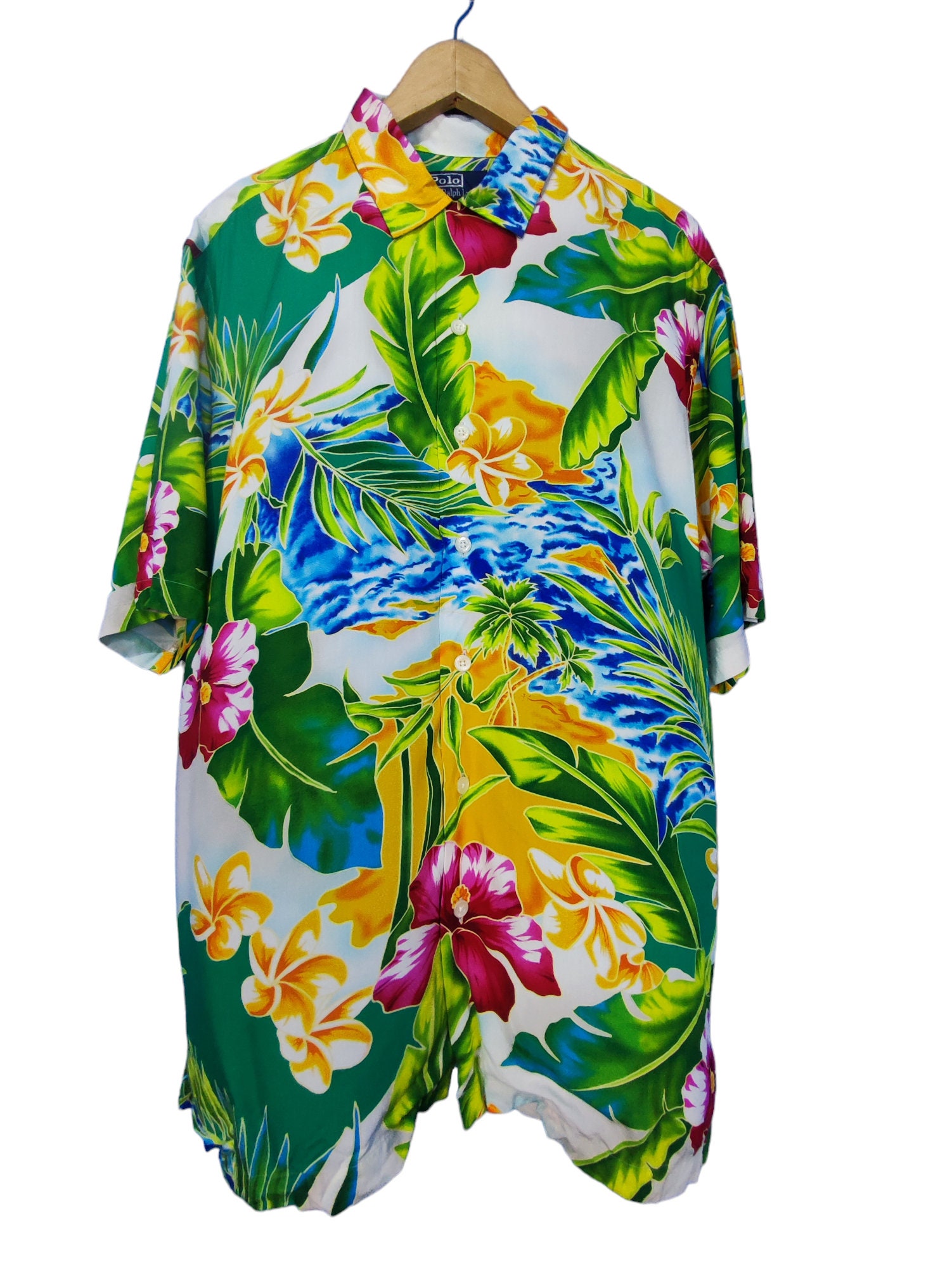 90s ポロバイラルフローレン CALDWELL Viscose Aloha M