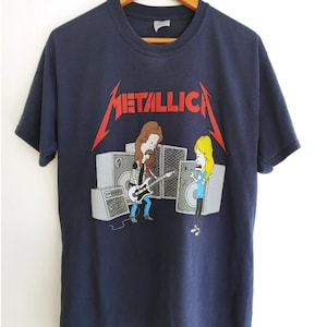Vintage Y2K MTV Beavis and Butt-head Metallica X ACDC Mike Judge Metallica Beavis and Butt-head MTV t shirt Medium