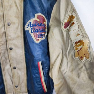 Vintage Avirex Varsity Sioux Falls NFL Läderjacka NFL Avirex Fotboll NFL Tillverkad i USA bild 7