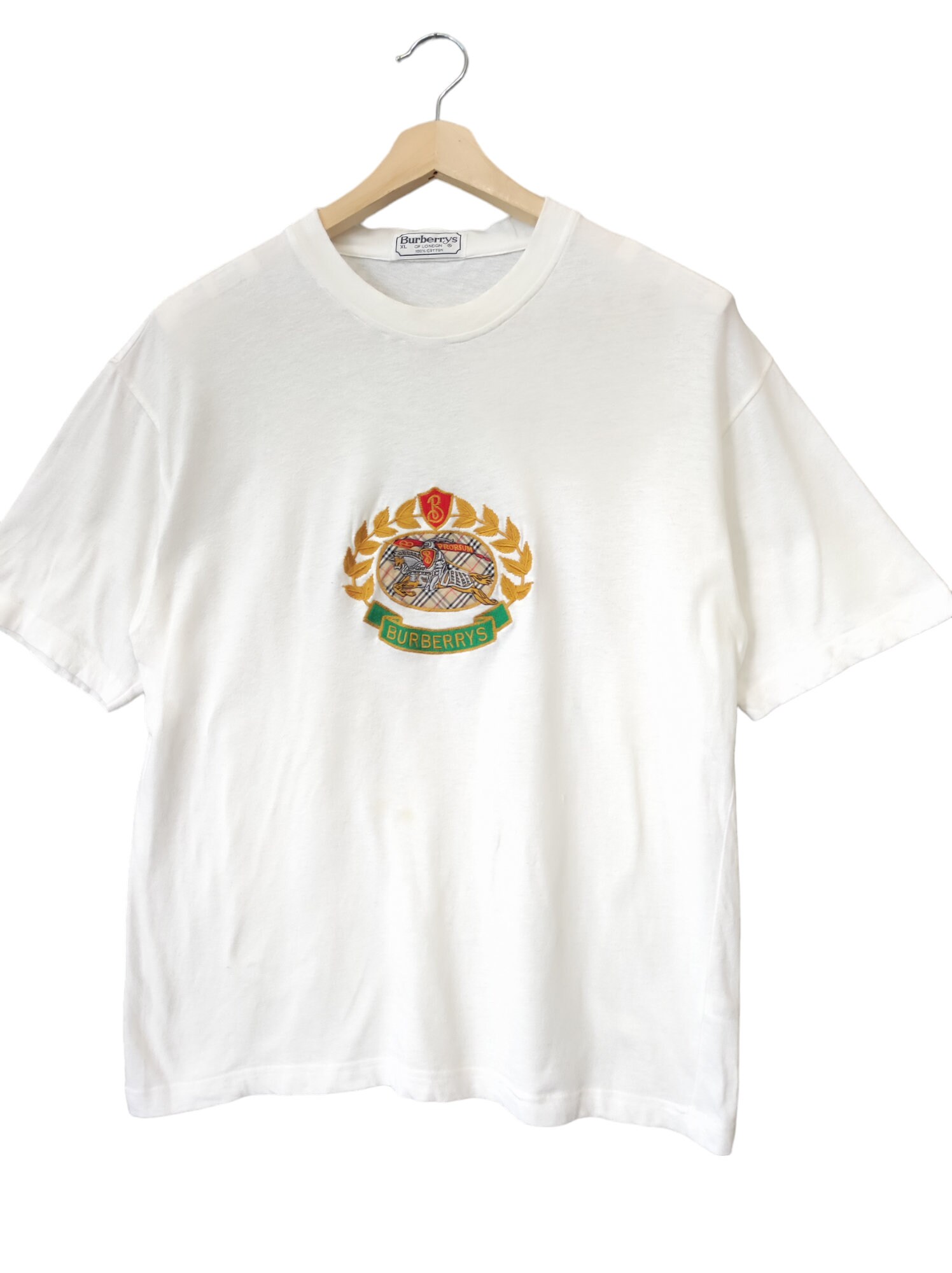 90s Burberrys of London Burberry Prorsum Spell Out England White 