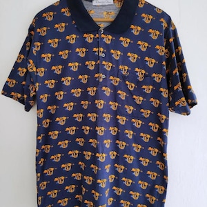 Vintage Dior Oblique Leopard Christian Dior Monsieur Sport Dior Vintage jaren 90 retro Dior-poloshirt groot blauw goud retro Dior jaren 80 Dior