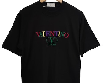 Camisa Valentino 90s Retro Vintage Valentino Italia Valentino Spell out Camisa Valentino Old skool Diseñador Italia Milán Camisa Valentino Talla mediana