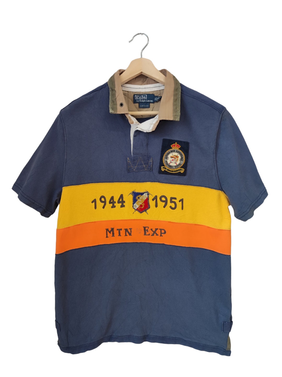 Vintage Polo Ralph Lauren Shirt Mens Blue Nepal Mountain