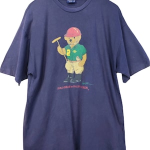 Vintage Polo Bear Polo Ralph Lauren Golfer Polo Cute Sportswear Outdoor polo bear usa sz L