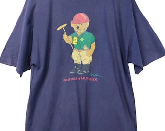 Vintage Polo Bear Polo Ralph Lauren Golfer Polo Cute Sportswear Outdoor polo bear usa sz L