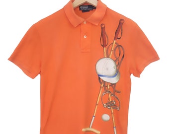 Camisa Polo Ralph Lauren vintage de los años 90, cuello polo, polo mazo, camisas casuales, camisa polo retro, cuello, talla S, polo Ralph Lauren