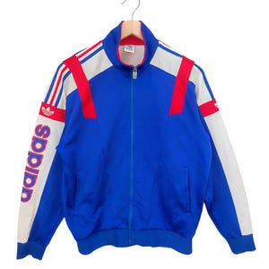 Vintage Adidas Templates 1990s FFF World Cup Football Authentic Adidas Jacket Large Adidas Trefoil Retro Jacket France football soccer team