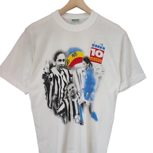 Vintage 1993-94 Roberto Baggio Juventus Fußball Trikotjacke Danone Baggio Spiel Winner T-Shirt Diadora Sportswear Tribut an Baggio