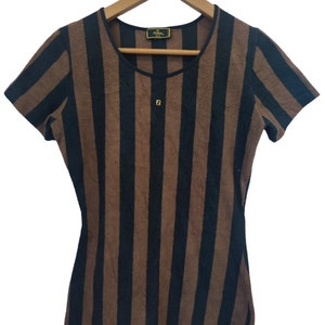 Vintage Fendi Mare Monogram Stripe tops women fashion shirt womens fendi zucca made in italy luxury