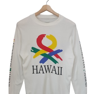 Vintage 90s Benetton Hawaii United Color of Benetton classic logo 90s Wear Style Benetton Street wear Spell Out United Benetton L/S Size S