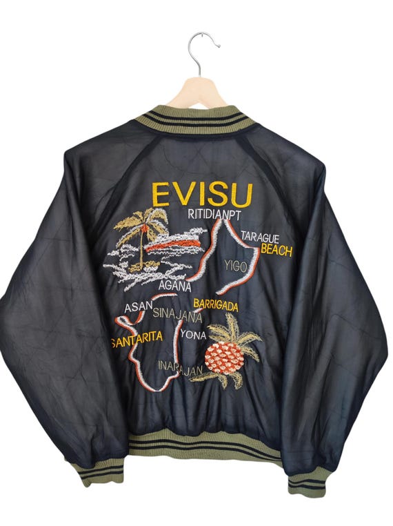 EVISU 日本　スカジャン　限定版　龍　unisex vintage Vintage Souvenir Evisu Satin Jacket Sukajan Evisu Du Osaka USS