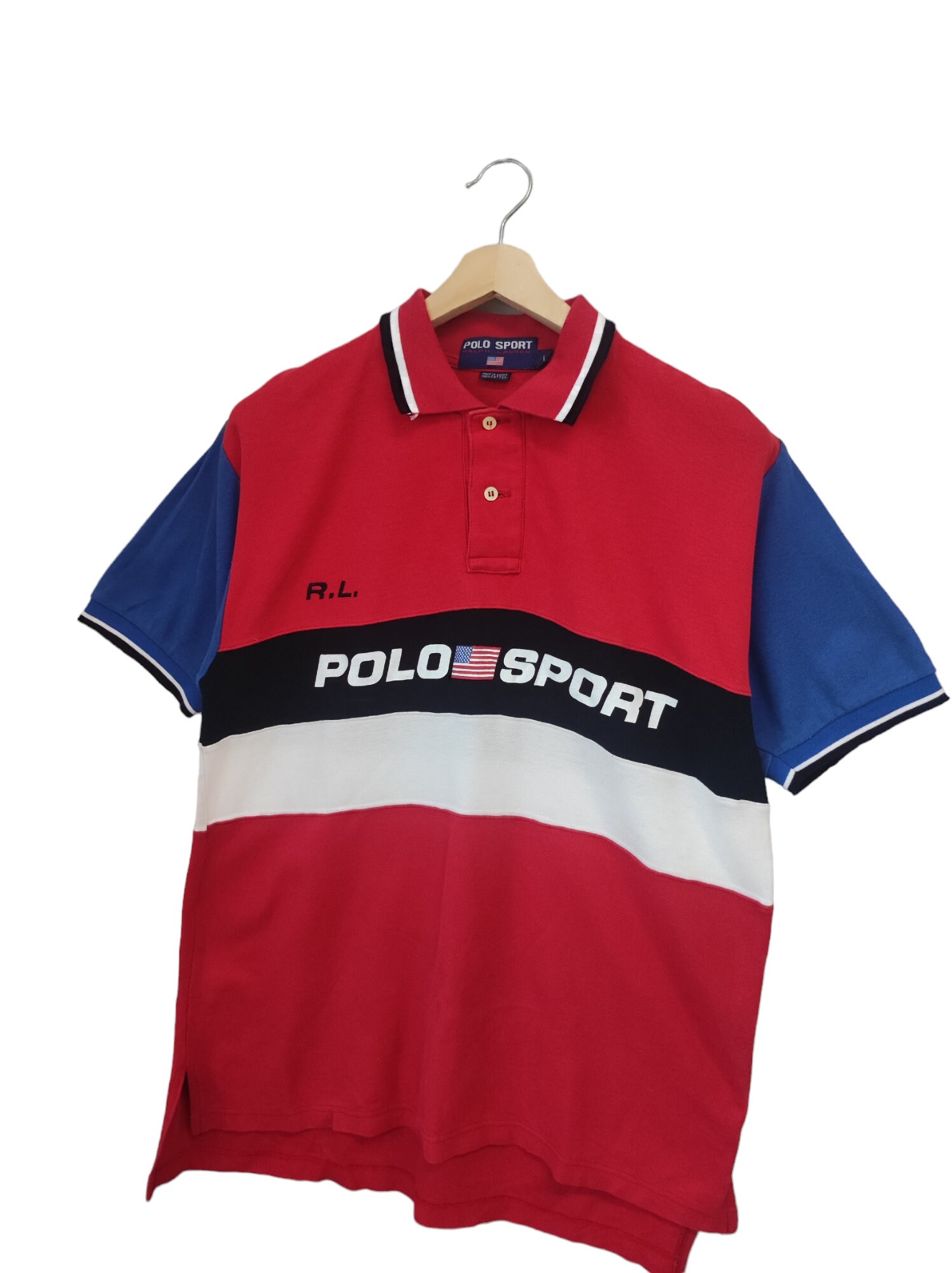 トップス 1990's Polo by Ralph Lauren rugger shirt VINTAGE RALPH LAUREN GREEN WHITE STRIPED RUGBY POLO SHIRT