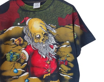 Vintage 1993 Sanda Kuwait Pushead Aop All Over Print T Shirt