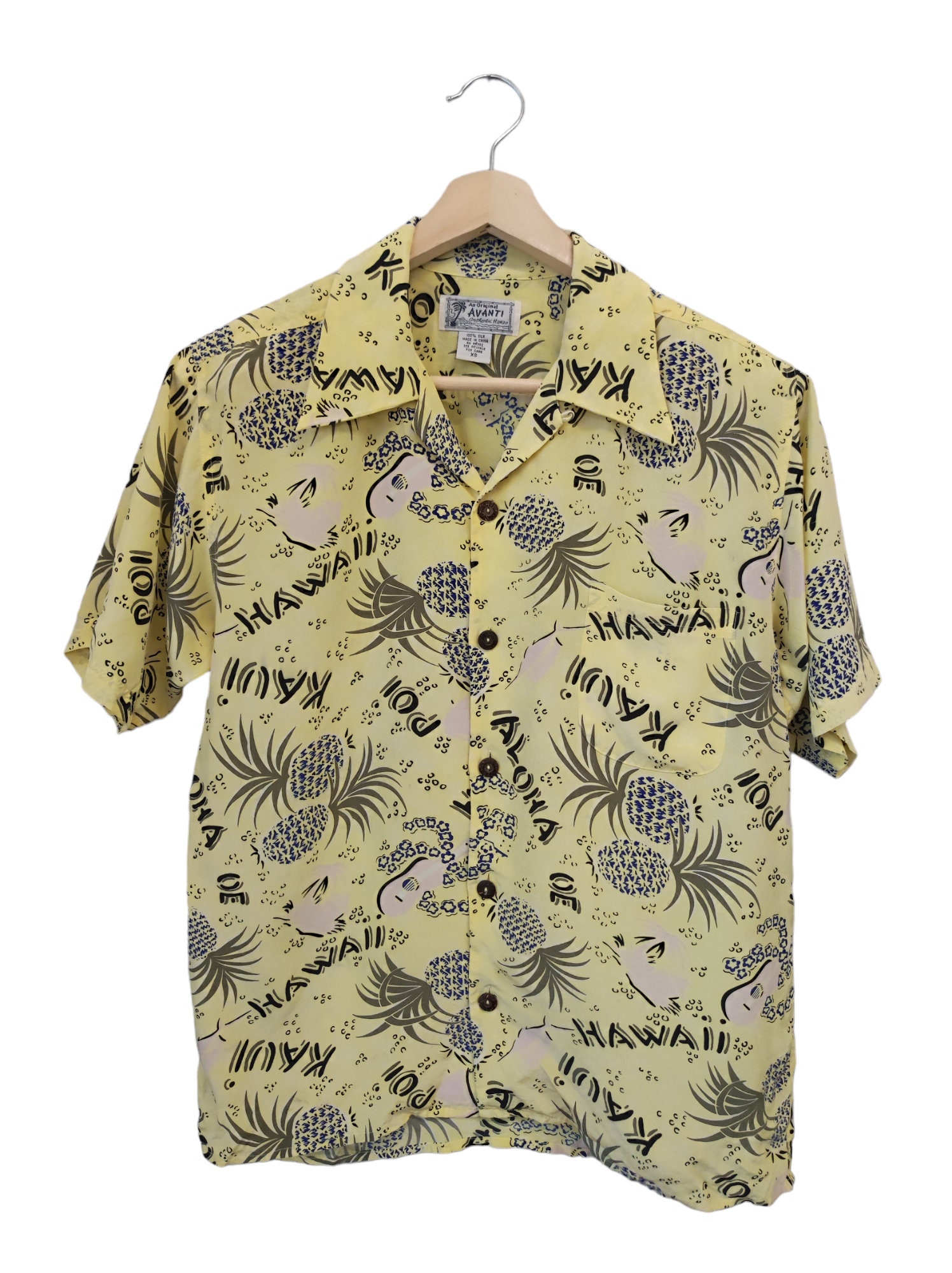 80s Vintage Avanti by Authentic Hawaii Japan Hawaiian 100% Silk 80s Vintage Avanti by Authentic Hawaii Japan Hawaiian 100% Silk