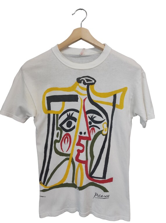 Vintage 1993 Pablo Picasso Tete De Femme Spadem Painting Art Original Picasso graphic Picasso 90s t shirt 90s picasso art drawing Small size