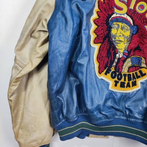 Vintage Avirex Varsity Sioux Falls NFL Läderjacka NFL Avirex Fotboll NFL Tillverkad i USA bild 6